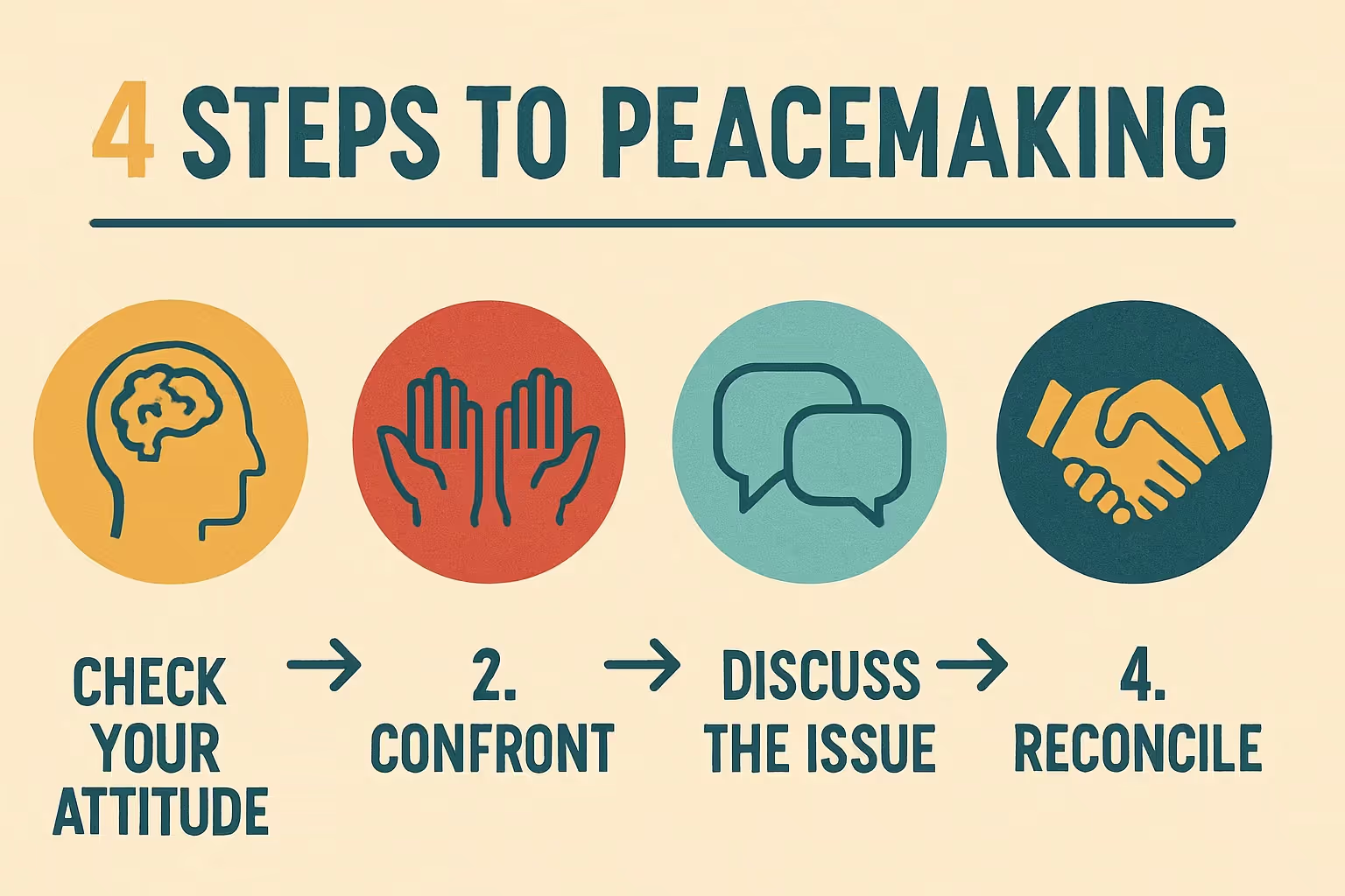 Infographic of conflict resolution steps