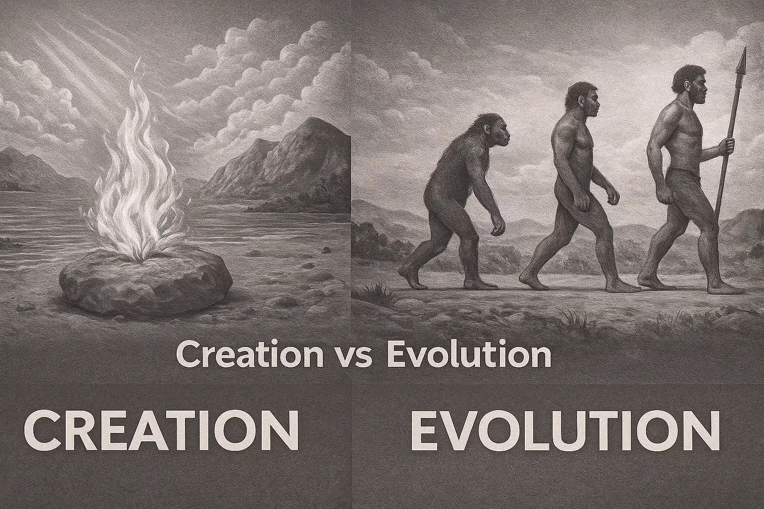 Visual comparison of creation symbol and DNA helix